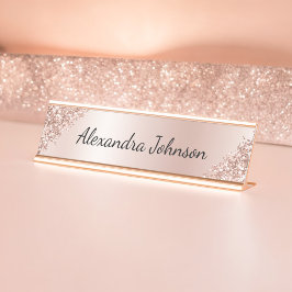 Placa De Nombre Relieve metalizado de oro rosa         | Relieve m