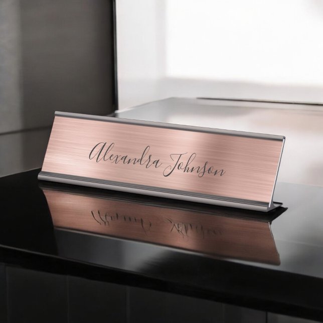Placa De Nombre Relieve metalizado de oro rosa         | Relieve m (Subido por el creador)