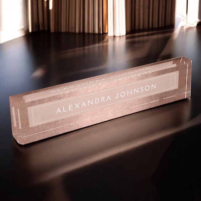 Placa De Nombre Relieve metalizado de oro rosa         | Relieve m (Subido por el creador)