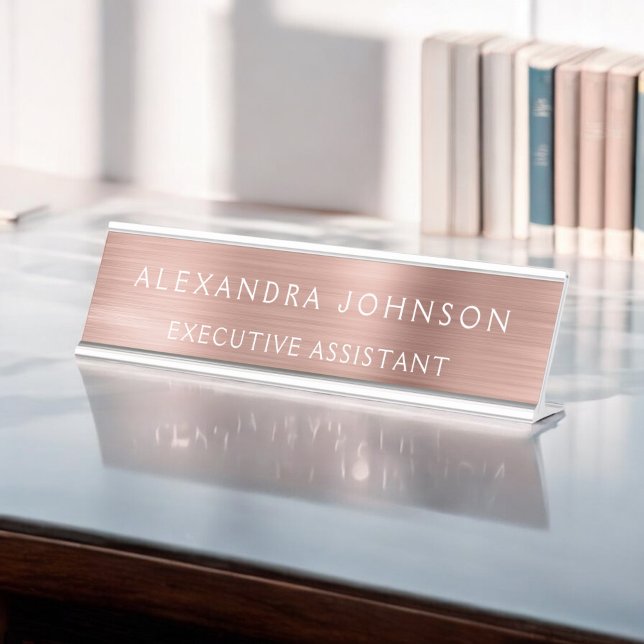 Placa De Nombre Relieve metalizado de oro rosa         | Relieve m (Subido por el creador)