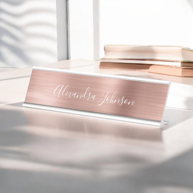 Placa De Nombre Relieve metalizado de oro rosa         | Relieve m (Subido por el creador)