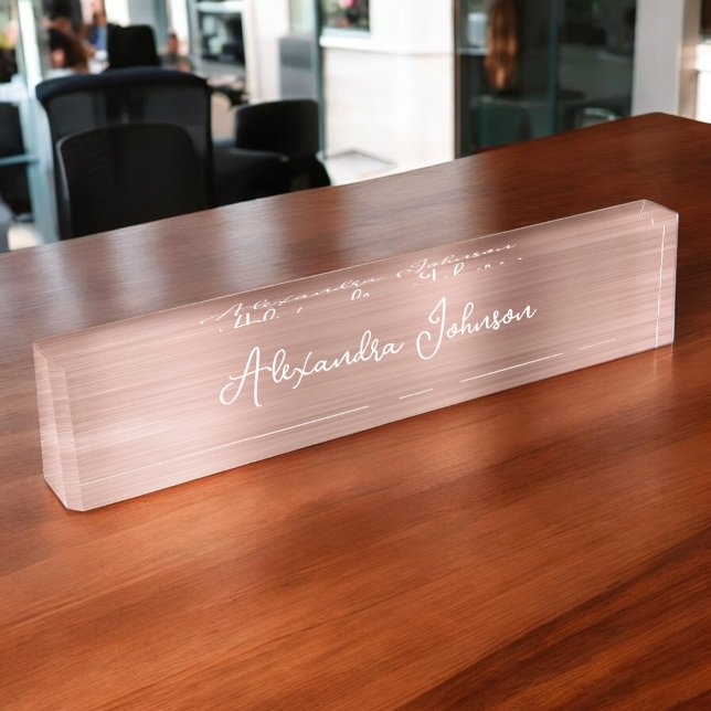 Placa De Nombre Relieve metalizado de oro rosa         | Relieve m (Subido por el creador)