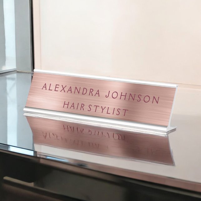 Placa De Nombre Relieve metalizado de oro rosa         | Rubor Pin (Subido por el creador)