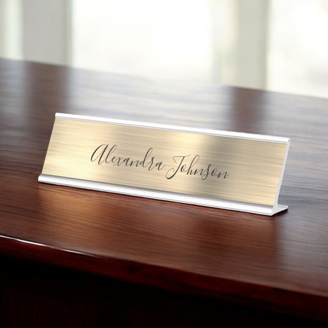 Placa De Nombre Relieve metalizado dorado profesional y de lujo mo (Subido por el creador)
