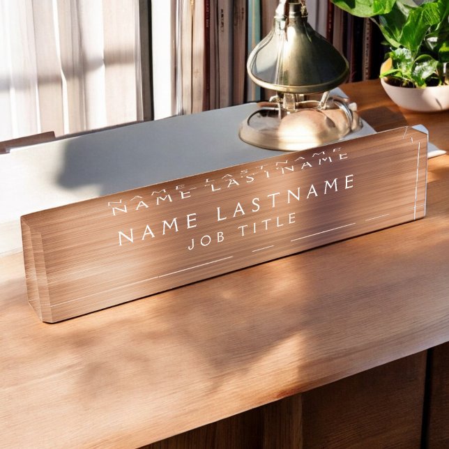 Placa De Nombre Relieve metalizado metálico de cobre Negocios mode (Subido por el creador)