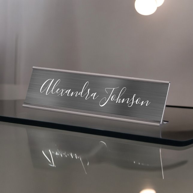 Placa De Nombre Relieve metalizado Metálico Negro Moderno y Elegan (Subido por el creador)
