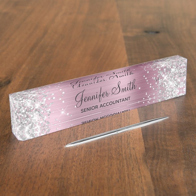 Placa De Nombre Relieve metalizado rosado claro de imitación Purpu (Subido por el creador)