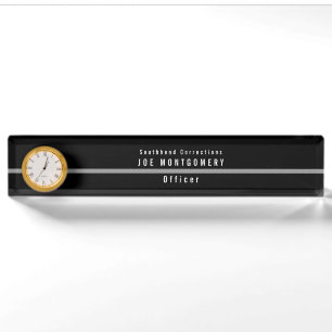 Placa De Nombre Reloj monograma del funcionario correccional de l