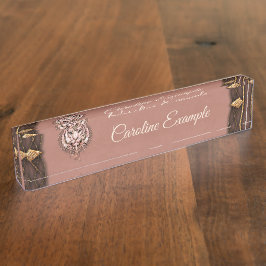 Placa De Nombre Representación cautivadora y artística de un tigre