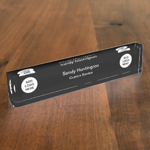 Placa De Nombre Representante de servicio al cliente con plantilla