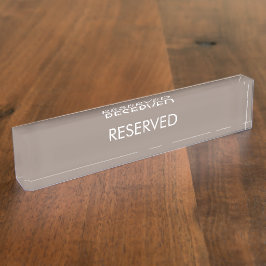 Placa De Nombre Reservado, nombre de cambio personalizar texto bei