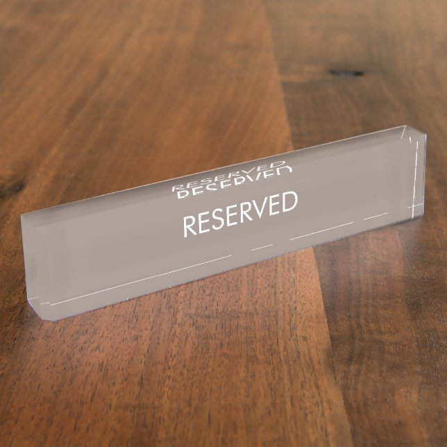 Placa De Nombre Reservado, nombre de cambio personalizar texto bei (Lateral)