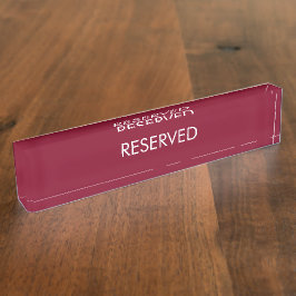 Placa De Nombre Reservado, personalizar, cambiar nombre de texto b