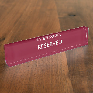Placa De Nombre Reservado, personalizar, cambiar nombre de texto b