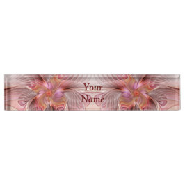 Placa De Nombre Resumen mariposa colorida Fantasía Fractal Textos