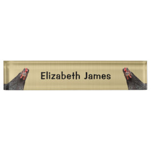 Placa De Nombre Retratos de pollo fino personalizados