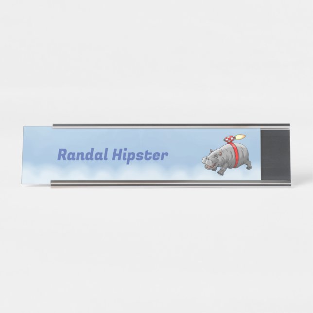 Placa De Nombre Rocket Hippo (Anverso)