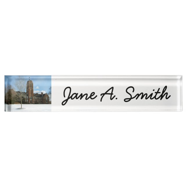 Placa De Nombre Rockwell en invierno en Grove City College (Anverso)