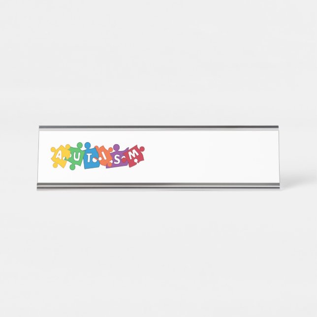Placa De Nombre Rompecabezas del autismo (Anverso)