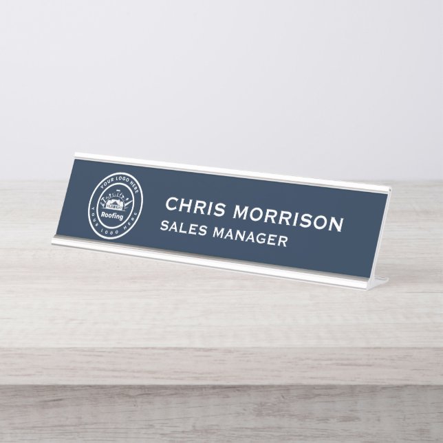 Placa De Nombre Roofing Company | Custom Logo Services (Anverso)