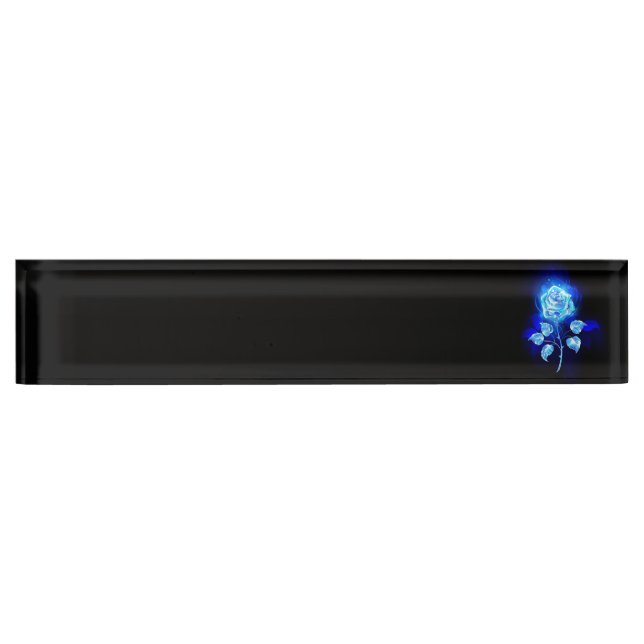 Placa De Nombre Rosa azul en llamas (Anverso)