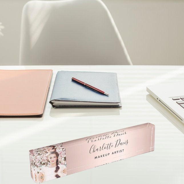 Placa De Nombre Rosa de imagen en oro monograma firma moderna (Subido por el creador)