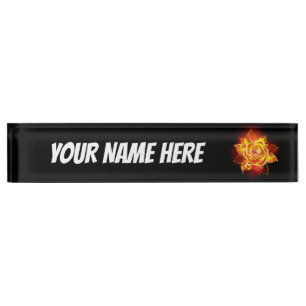 Placa De Nombre Rosa de incendios en auge