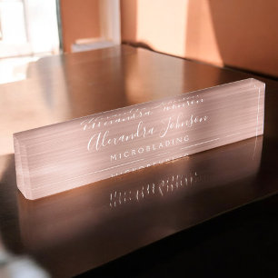 Placa De Nombre Rosa de latigazos Rubor rosados para microblandos