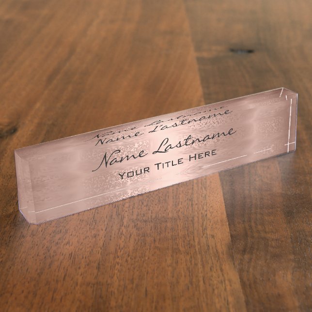 Placa De Nombre Rosa de maquillaje Esteticismo Beauty Hairdresser  (Lateral)