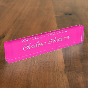Placa De Nombre Rosa fuerte caliente