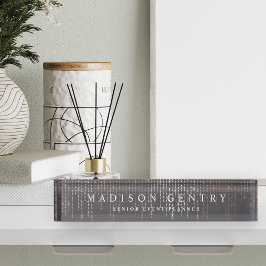 Placa De Nombre Rosa Gold Marquee