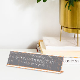 Placa De Nombre Rosa Gold Marquee