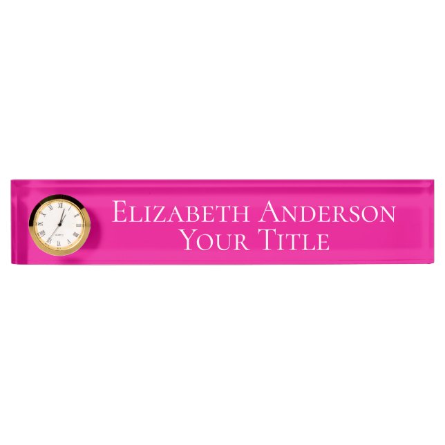 Placa de nombre rosa simple (Anverso)