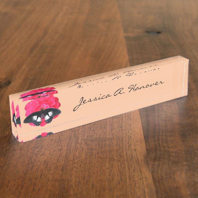 Placa De Nombre Rosa y cola de inflexión (Lateral)