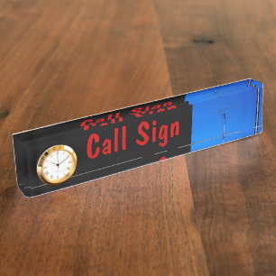 Placa De Nombre Rótulo de llamadas de radio amateur y Antena 3 y r