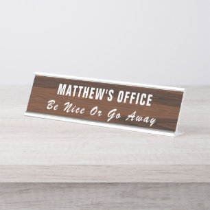Placa De Nombre Rótulo de Office divertido y personalizado
