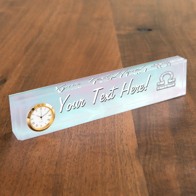 Placa De Nombre Rótulo Libra: Madre del estilo de la Perla (Lateral)