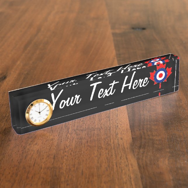 Placa De Nombre Roundel Personalizado Hoja de Arce Mod CANADÁ (Lateral)
