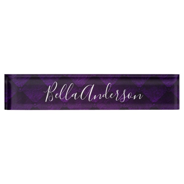 Placa De Nombre Royal Purple Moda elegante moderna de moda (Anverso)