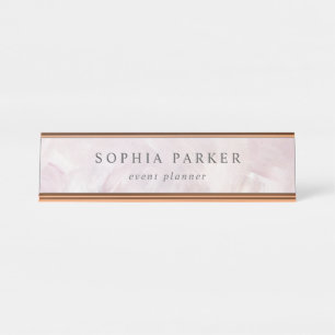 Placa De Nombre Rubor minimalista el elegante abstracto pintado