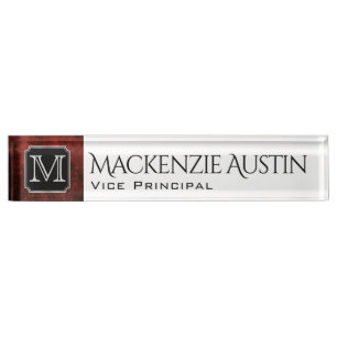 Placa De Nombre Ruby Office Personalizado Scarlet Garnet Crimson