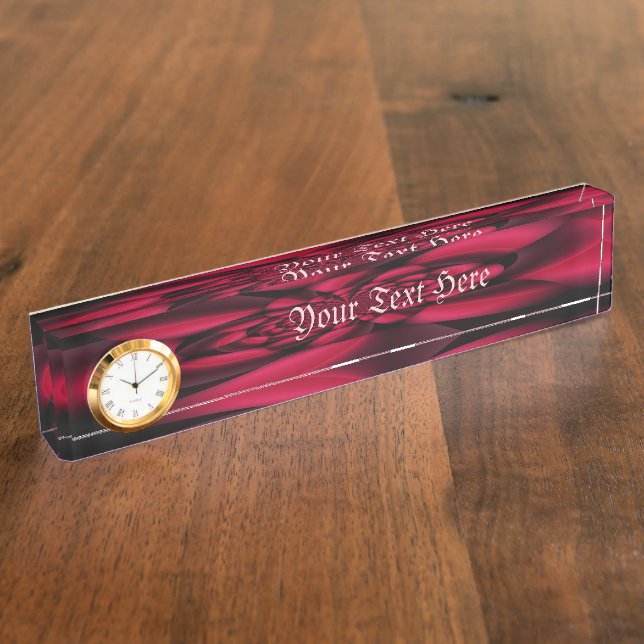 Placa De Nombre Ruby Red Black Petal (Lateral)