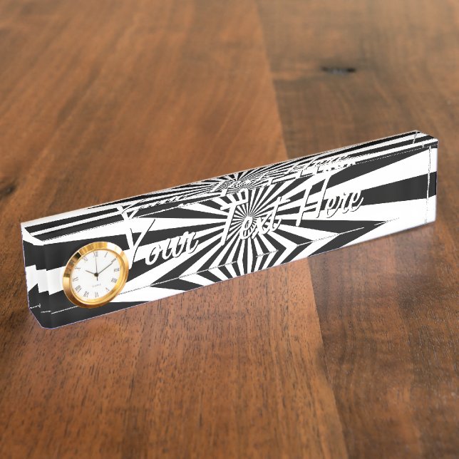 Placa De Nombre Rueda de giro óptica clásica personalizada (Lateral)