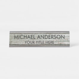 Placa De Nombre Rustic Wood Custom