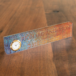 Placa De Nombre Rusty, Verdigris, Grunge Steampunk Personalizado