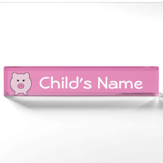 Placa De Nombre Sadie el cerdo rosado ~ Cute Girly Kawaii
