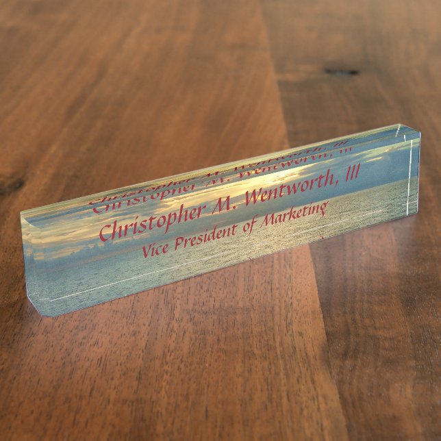 Placa De Nombre Salida del sol marina personalizada (Lateral)