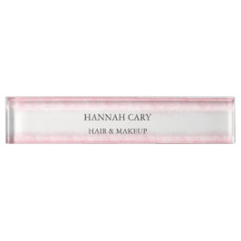 Placa De Nombre Salón de belleza de Purpurina rosa Lite