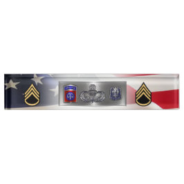 Placa De Nombre Sargento de personal de la 82 División Aerotranspo
