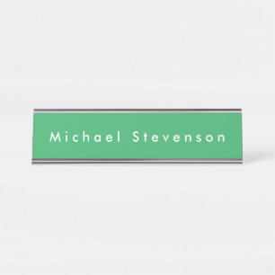 Placa De Nombre Sea Green Trendy Profesional Moderna